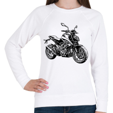 PRINTFASHION motor - Női pulóver - Fehér női pulóver, kardigán