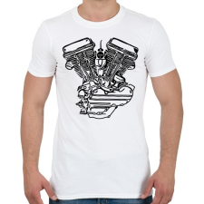 PRINTFASHION Motorblokk - Férfi póló - Fehér férfi póló