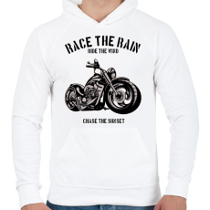 PRINTFASHION motorcycle  - Férfi kapucnis pulóver - Fehér