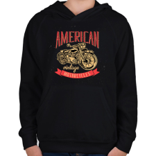 PRINTFASHION Motorcycle  - Gyerek kapucnis pulóver - Fekete gyerek pulóver, kardigán