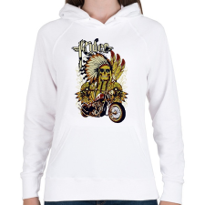 PRINTFASHION motorcycle - Női kapucnis pulóver - Fehér női pulóver, kardigán