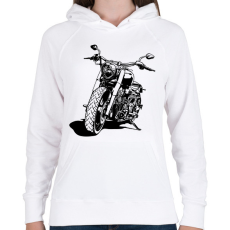 PRINTFASHION Motorcycle - Női kapucnis pulóver - Fehér