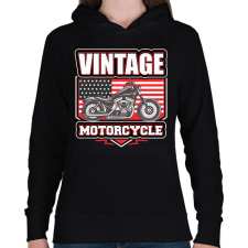 PRINTFASHION Motorcycle - Női kapucnis pulóver - Fekete női pulóver, kardigán