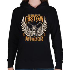 PRINTFASHION Motorcycle - Női kapucnis pulóver - Fekete