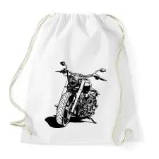 PRINTFASHION Motorcycle - Sportzsák, Tornazsák - Fehér tornazsák