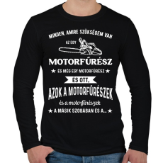 PRINTFASHION Motorfűrész / Favágó - Férfi hosszú ujjú póló - Fekete