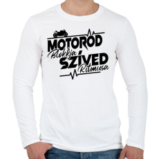 PRINTFASHION Motorod Blokkja, Szíved ritmusa - Férfi hosszú ujjú póló - Fehér