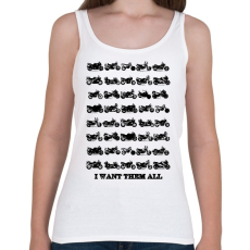 PRINTFASHION motorok fekete - Női atléta - Fehér