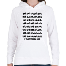 PRINTFASHION motorok fekete - Női kapucnis pulóver - Fehér