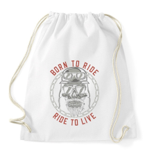PRINTFASHION Motoros 01 - Born to ride - Sportzsák, Tornazsák - Fehér tornazsák