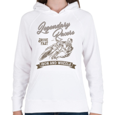 PRINTFASHION Motoros 03 - Legendary Racers - Női kapucnis pulóver - Fehér női pulóver, kardigán