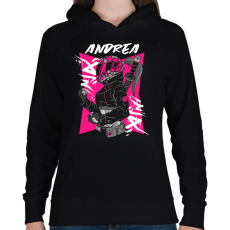 PRINTFASHION motoros Andrea - Női kapucnis pulóver - Fekete