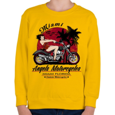 PRINTFASHION Motoros angyal - Gyerek pulóver - Sárga gyerek pulóver, kardigán