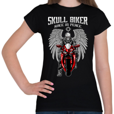 PRINTFASHION Motoros angyal - Női póló - Fekete