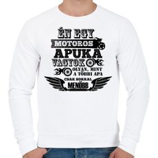 PRINTFASHION Motoros Apuka - Férfi pulóver - Fehér