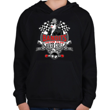 PRINTFASHION Motoros csajok - Gyerek kapucnis pulóver - Fekete gyerek pulóver, kardigán