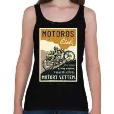 PRINTFASHION Motoros élet - Női atléta - Fekete női trikó