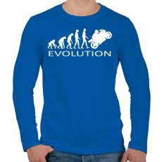 PRINTFASHION Motoros evolúció - Férfi hosszú ujjú póló - Királykék