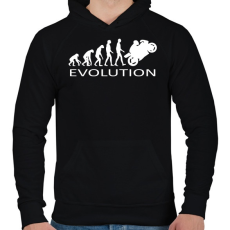 PRINTFASHION Motoros evolúció - Férfi kapucnis pulóver - Fekete