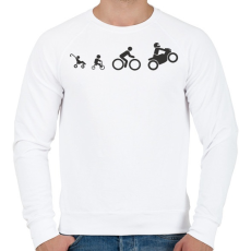 PRINTFASHION Motoros evolúció - Férfi pulóver - Fehér
