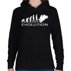 PRINTFASHION Motoros evolúció - Női kapucnis pulóver - Fekete