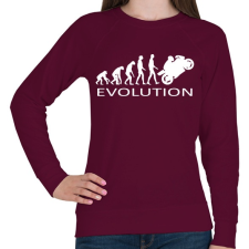 PRINTFASHION Motoros evolúció - Női pulóver - Bordó női pulóver, kardigán
