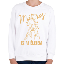 PRINTFASHION Motoros ez az életem póló - Gyerek pulóver - Fehér gyerek pulóver, kardigán