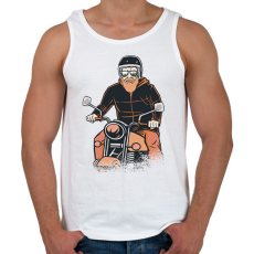 PRINTFASHION Motoros - Férfi atléta - Fehér