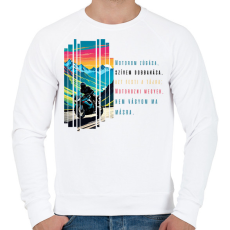PRINTFASHION Motoros - Férfi pulóver - Fehér