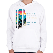 PRINTFASHION Motoros - Gyerek kapucnis pulóver - Fehér gyerek pulóver, kardigán