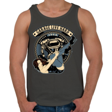 PRINTFASHION Motoros gyorsgarázs - Férfi atléta - Sötétszürke atléta, trikó