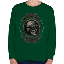 PRINTFASHION Motoros koponya - Gyerek pulóver - Sötétzöld gyerek pulóver, kardigán