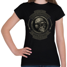 PRINTFASHION Motoros koponya - Női póló - Fekete