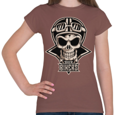 PRINTFASHION Motoros koponya - Női póló - Mogyoróbarna