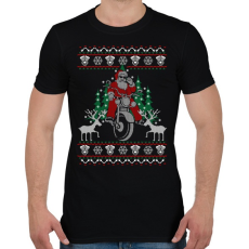 PRINTFASHION Motoros Mikulás - Férfi póló - Fekete