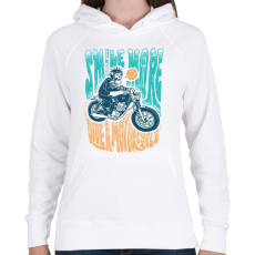 PRINTFASHION Motoros mosoly - Női kapucnis pulóver - Fehér