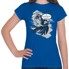 PRINTFASHION Motoros nő - Női póló - Királykék női póló