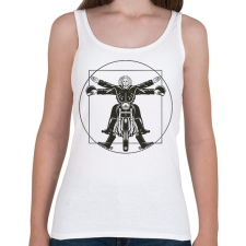 PRINTFASHION Motoros - Női atléta - Fehér női trikó