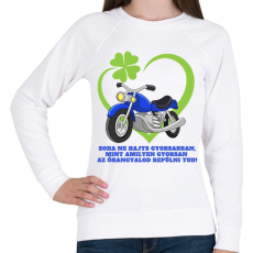 PRINTFASHION Motoros őrangyal - Női pulóver - Fehér