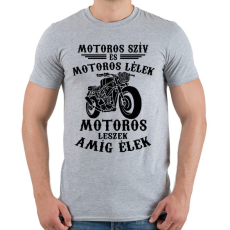 PRINTFASHION Motoros szív, motoros lélek... - Férfi póló - Sport szürke