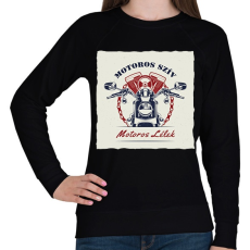 PRINTFASHION Motoros szív, motoros lélek - Női pulóver - Fekete