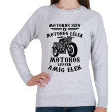 PRINTFASHION Motoros szív, motoros lélek... - Női pulóver - Sport szürke