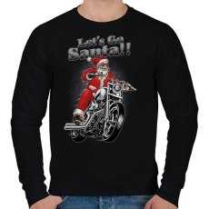 PRINTFASHION Motoros télapó - Férfi pulóver - Fekete