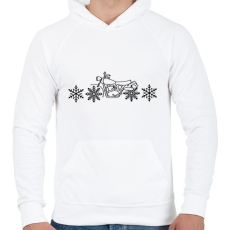 PRINTFASHION motoros téli - Férfi kapucnis pulóver - Fehér