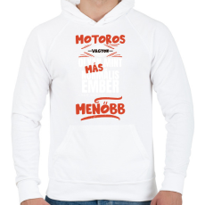 PRINTFASHION Motoros vagyok olyan mint más normális ember csak sokkal menőbb - Férfi kapucnis pulóver - Fehér