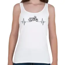 PRINTFASHION Motorozás ekg póló - Női atléta - Fehér női trikó