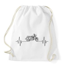 PRINTFASHION Motorozás ekg póló - Sportzsák, Tornazsák - Fehér tornazsák