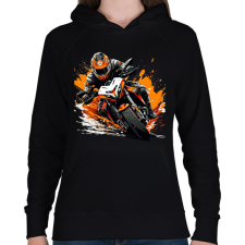 PRINTFASHION Motorozás  - Női kapucnis pulóver - Fekete női pulóver, kardigán