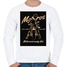 PRINTFASHION Motorozok amíg élek - Férfi pulóver - Fehér