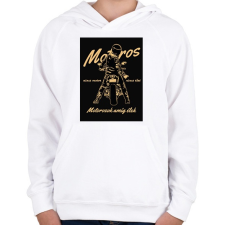 PRINTFASHION Motorozok amíg élek - Gyerek kapucnis pulóver - Fehér gyerek pulóver, kardigán